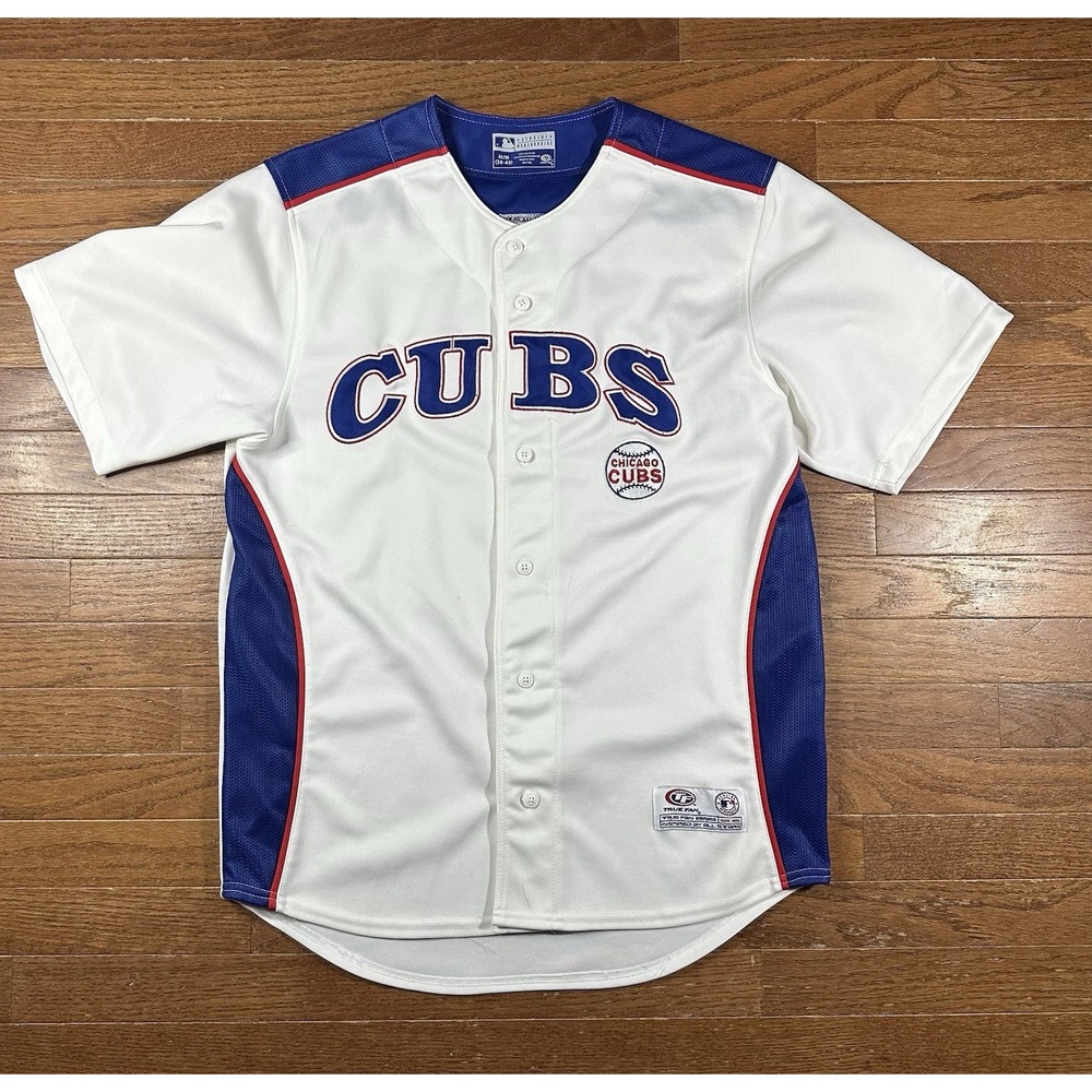 Vintage Chicago Cubs Baseball Jersey Shirt Men's Medium True Fan MLB White